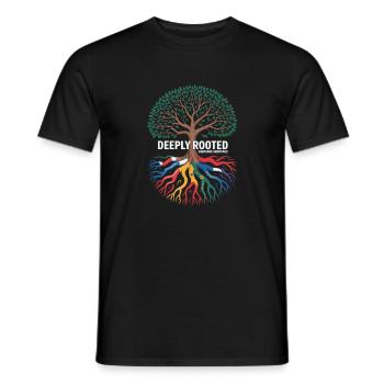 Deeply Rooted Hispanic Heritage Wurzeln - Männer T-Shirt - Schwarz - Vorne - AI Model Male 178 light (178cm)