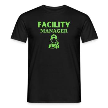 Gestionnaire d’installations - T-shirt homme - noir - Devant - AI Model Male 178 light (178cm)
