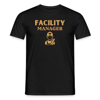 Gestionnaire d’installations - T-shirt homme - noir - Devant - AI Model Male 178 light (178cm)