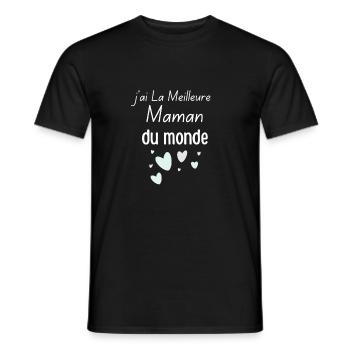 Weltmutter mit Herzen Zitat - Männer T-Shirt - Schwarz - Vorne - AI Model Male 178 light (178cm)