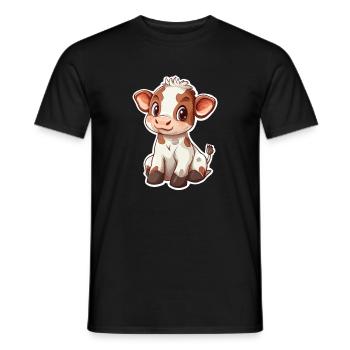 Kuh - Männer T-Shirt - Schwarz - Vorne - AI Model Male 178 light (178cm)