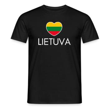 I love Lithuania, heart Lithuania - Men's T-Shirt - black - Front - AI Model Male 178 light (178cm)
