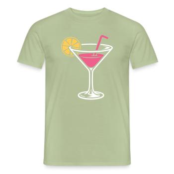 Cocktail Alcohol Mixed drink Long drinks - Men's T-Shirt - sage - Front - AI Model Male 178 light (178cm)