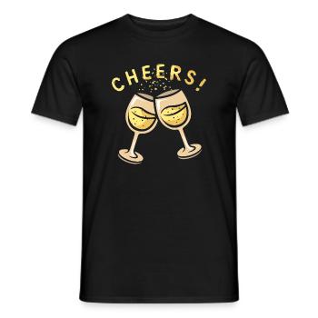 Sektgläser Cheers Party Motiv - Männer T-Shirt - Schwarz - Vorne - AI Model Male 178 light (178cm)