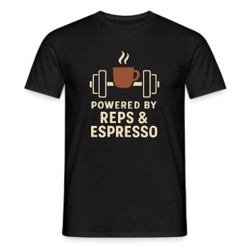 Propulsé par Reps & Espresso - T-shirt homme - noir - Devant - AI Model Male 178 light (178cm)