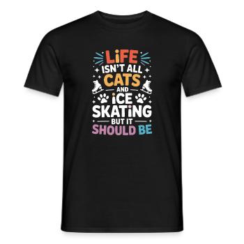 Chat de patinage sur glace Cadeau de patin à glace amusant - T-shirt homme - noir - Devant - AI Model Male 178 light (178cm)