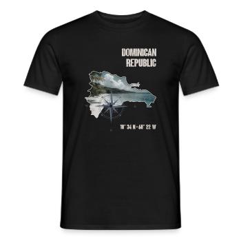 Dominikanische Republik Kompass Tropisch - Männer T-Shirt - Schwarz - Vorne - AI Model Male 178 light (178cm)