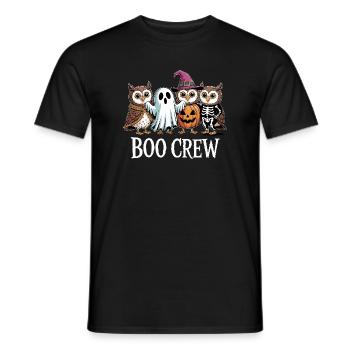 Boo Crew Owls Ghost Pumpkin Witch Skeleton Halloween - Men's T-Shirt - black - Front - AI Model Male 178 light (178cm)