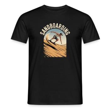 Retro Vintage Sandboarder Summer Sandboarding - Men's T-Shirt - black - Front - AI Model Male 178 light (178cm)
