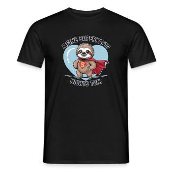 Meine Superkraft? Nichts Tun Faultier - Männer T-Shirt - Schwarz - Vorne - AI Model Male 178 light (178cm)