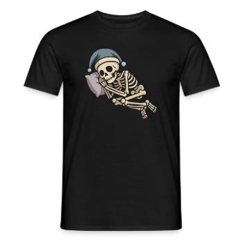 Skelett mit Weihnachtsmütze - Männer T-Shirt - Schwarz - Vorne - AI Model Male 178 light (178cm)