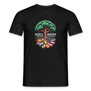 Des racines d’héritage hispanique profondément enracinées - T-shirt homme - noir - Devant - AI Model Male 178 light (178cm)