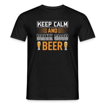 Keep calm drink beer - Männer T-Shirt - Schwarz - Vorne - AI Model Male 178 light (178cm)