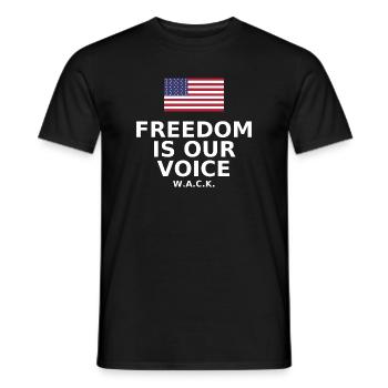 Freedom Voice WACK Conception du drapeau américain - T-shirt homme - noir - Devant - AI Model Male 178 light (178cm)
