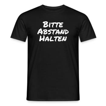 Bitte Abstand halten Morgenmuffel Langschläfer - Männer T-Shirt - Schwarz - Vorne - AI Model Male 178 light (178cm)