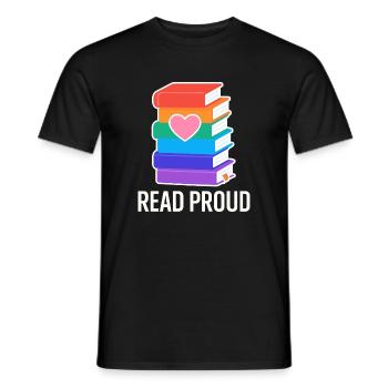 Reading Pride With Rainbow Heart - Men's T-Shirt - black - Front - AI Model Male 178 light (178cm)