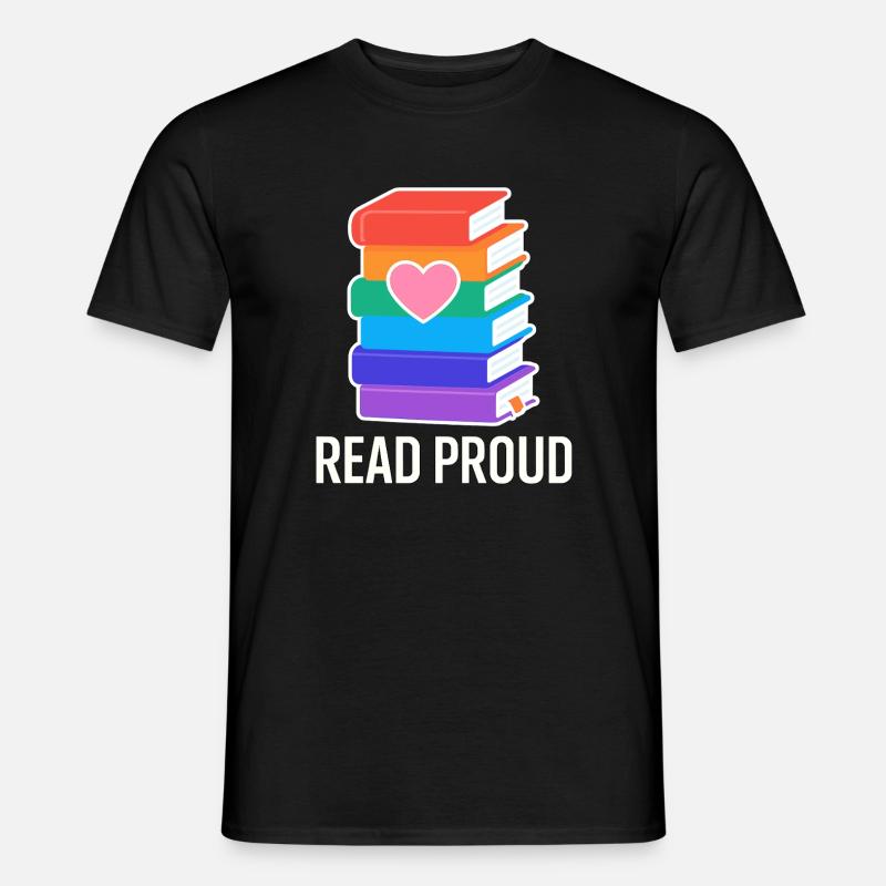 Lese Stolz Mit Regenbogen Herz - Männer T-Shirt - Schwarz