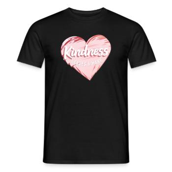 Herz mit Botschaft für Freundlichkeit in englisch - Männer T-Shirt - Schwarz - Vorne - AI Model Male 178 light (178cm)