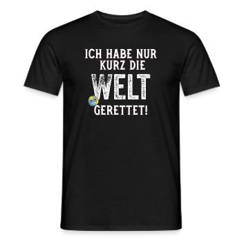Je viens de sauver le monde pour une courte phrase amusante - T-shirt homme - noir - Devant - AI Model Male 178 light (178cm)