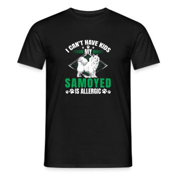 Samoyède est un chien de traîneau allergique - T-shirt homme - noir - Devant - AI Model Male 178 light (178cm)