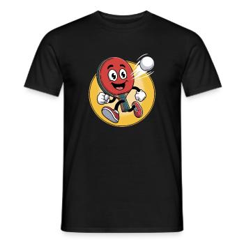 Conception de dessin animé de tennis de table - T-shirt homme - noir - Devant - AI Model Male 178 light (178cm)