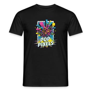Pop Pixels Pop Culture Rétro Jeu vidéo - T-shirt homme - noir - Devant - AI Model Male 178 light (178cm)