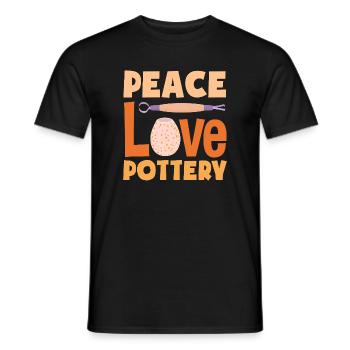 Frieden Liebe Töpferei Kunsthandwerk - Männer T-Shirt - Schwarz - Vorne - AI Model Male 178 light (178cm)