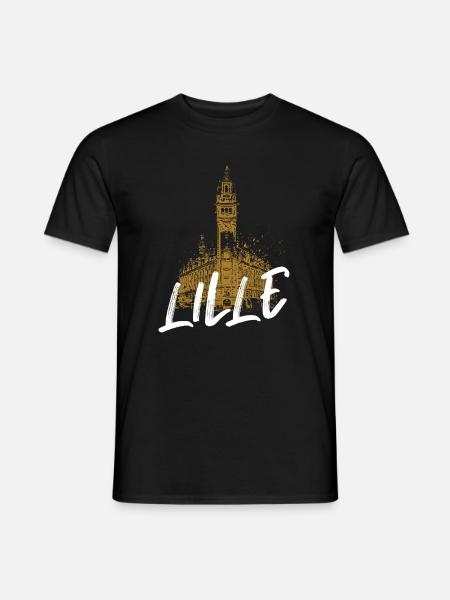 Tour of Old Lille with calligraphy - Men's T-Shirt - black