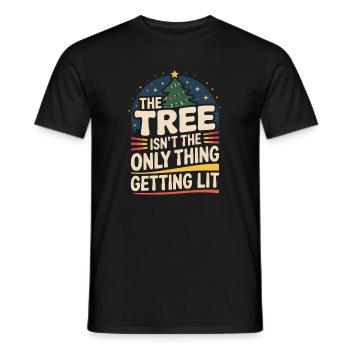 Humour de Noël chaleureux avec sapin de Noël et texte - T-shirt homme - noir - Devant - AI Model Male 178 light (178cm)