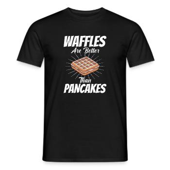 Waffles Are Better Than Pancakes - Men's T-Shirt - black - Front - AI Model Male 178 light (178cm)