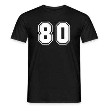 Hockey Nummern Design Schwarz Weiß 80 - Männer T-Shirt - Schwarz - Vorne - AI Model Male 178 light (178cm)