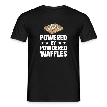 Powered By Powdered Waffles - Männer T-Shirt - Schwarz - Vorne - AI Model Male 178 light (178cm)