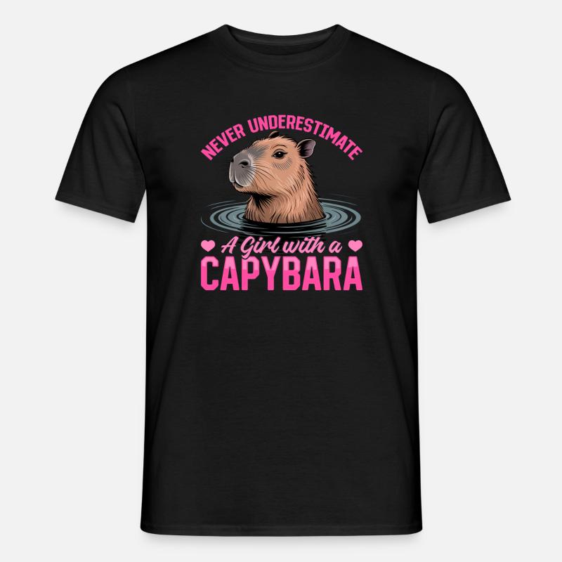 Funny Capybara - Männer T-Shirt - Schwarz