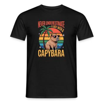 Funny Capybara - Männer T-Shirt - Schwarz - Vorne - AI Model Male 178 light (178cm)