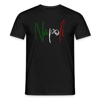 I love Naples, elegant minimalist design - Men's T-Shirt - black - Front - AI Model Male 178 light (178cm)