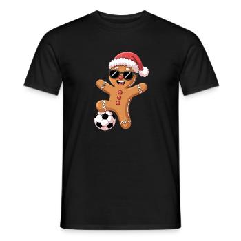 Christmas Soccer Cartoon Football - Männer T-Shirt - Schwarz - Vorne - AI Model Male 178 light (178cm)