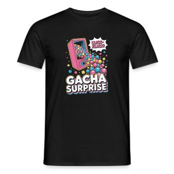 Gacha Surprise Pop Culture Esthétique Japonaise - T-shirt homme - noir - Devant - AI Model Male 178 light (178cm)