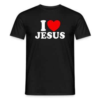 Ich liebe Jesus, christlicher Glaube, Kirche, Bibe - Männer T-Shirt - Schwarz - Vorne - AI Model Male 178 light (178cm)