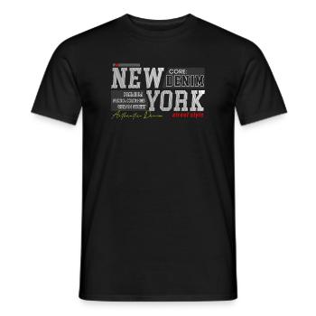 New York Street Style Denim Design - Men's T-Shirt - black - Front - AI Model Male 178 light (178cm)