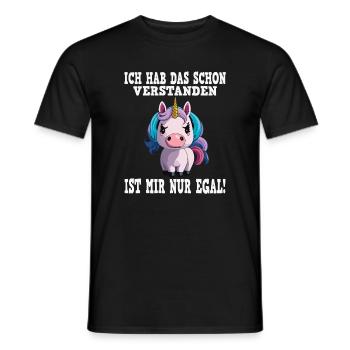 Cute unicorn cuddly look - Men's T-Shirt - black - Front - AI Model Male 178 light (178cm)