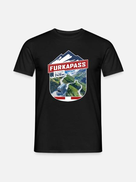 Sticker_CH_Furka - Men's T-Shirt - black