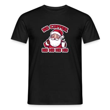 Pixel Vintage Retro Santa - Pas de café No Ho Ho Ho - T-shirt homme - noir - Devant - AI Model Male 178 light (178cm)