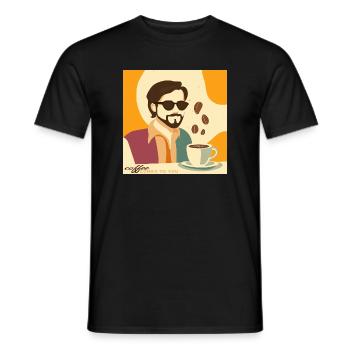 Café vintage / rétro Affiche - T-shirt homme - noir - Devant - AI Model Male 178 light (178cm)