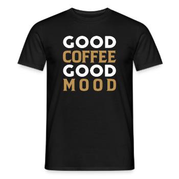 Good coffee good mood - Männer T-Shirt - Schwarz - Vorne - AI Model Male 178 light (178cm)