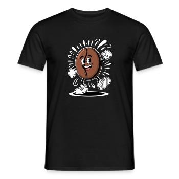 Dancing Coffee Bean Cartoon Coffee - Männer T-Shirt - Schwarz - Vorne - AI Model Male 178 light (178cm)