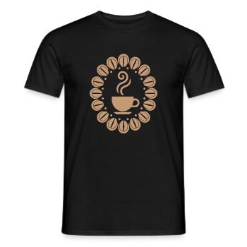 Coffee Cup with Coffee Beans Caffeine - Männer T-Shirt - Schwarz - Vorne - AI Model Male 178 light (178cm)