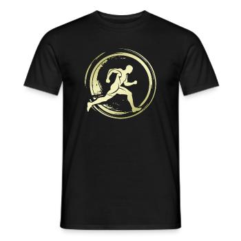 Laufen Joggen Marathon Silhouette - Männer T-Shirt - Schwarz - Vorne - AI Model Male 178 light (178cm)