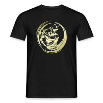 Tennis Spieler Silhouette - Männer T-Shirt - Schwarz - Vorne - AI Model Male 178 light (178cm)
