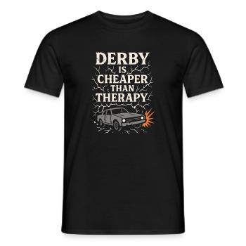 Demolition Derby Fan Pit Crew Crash Driver Fair - Men's T-Shirt - black - Front - AI Model Male 178 light (178cm)