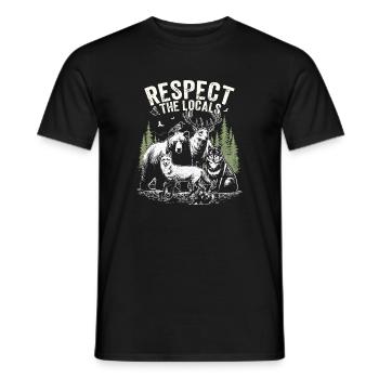 Respect the Locals Animals Forest - Men's T-Shirt - black - Front - AI Model Male 178 light (178cm)